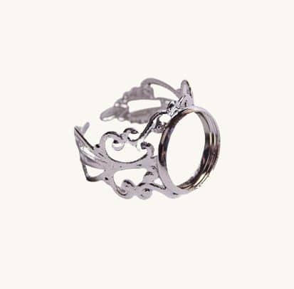 Ložko na živicové šperky prsteň 12 mm strieborný
