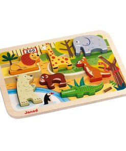 Drevené vkladacie puzzle pre najmenších ZOO Chunky