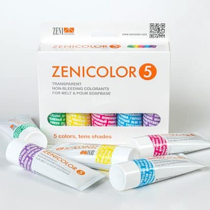 Nemigrujúce farby do mydla Zenicolor sada 5 ks
