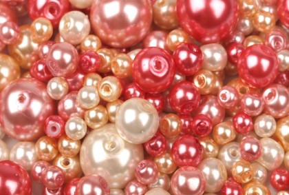 voskovane perly mix staroruzovy 25 g